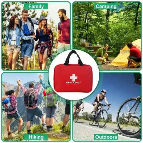 Portable First Aid Kit for Outdoor Travel, Camping, Hiking | Multi-Purpose Emergency Supplies Bag