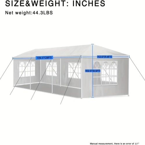 Grand abri de jardin d'extérieur 10 x 10 x 30&nbsp;pi | étanche, protection UV, tente de fête blanche avec fenêtres