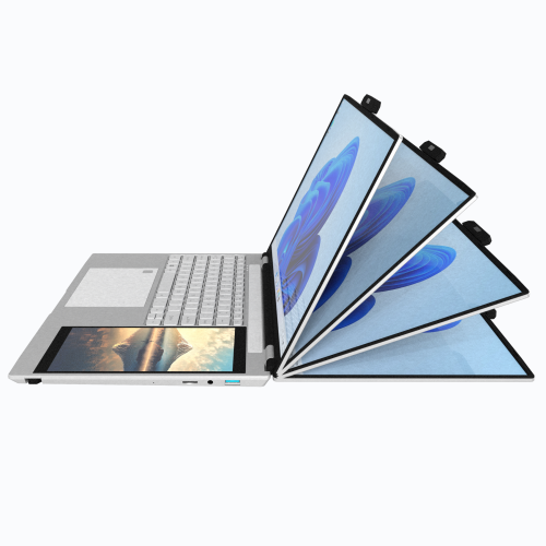 TUTT E156D 15.6" Laptop IPS Dual Screen 7” Mini Touch Screen Silver | Intel® N95 CPU, Dual-band 2.4G/5G WIFI BacklitKeyboard | Windows 11 Pro with