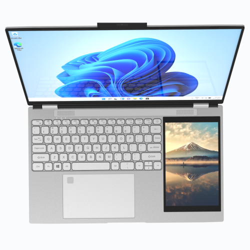 TUTT E156D 15.6" Laptop IPS Dual Screen 7” Mini Touch Screen Silver | Intel® N95 CPU, Dual-band 2.4G/5G WIFI BacklitKeyboard | Windows 11 Pro with