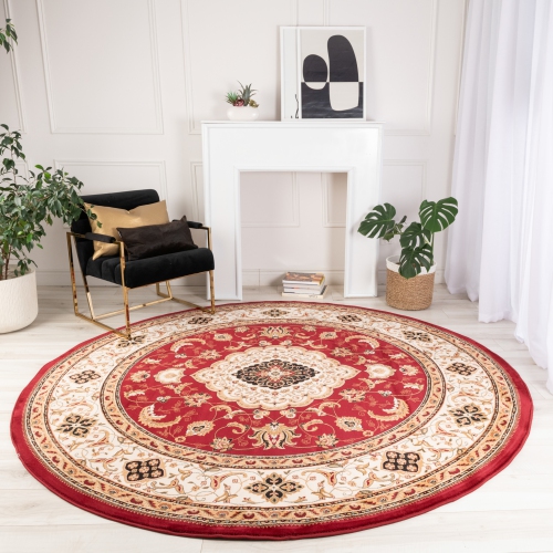 RUG BRANCH  Diwan Traditional Persian Medallion Indoor Round Area Rug