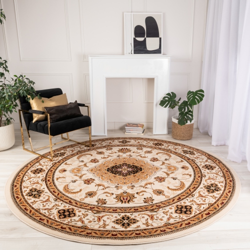 RUG BRANCH  Diwan Traditional Persian Medallion Indoor Round Area Rug