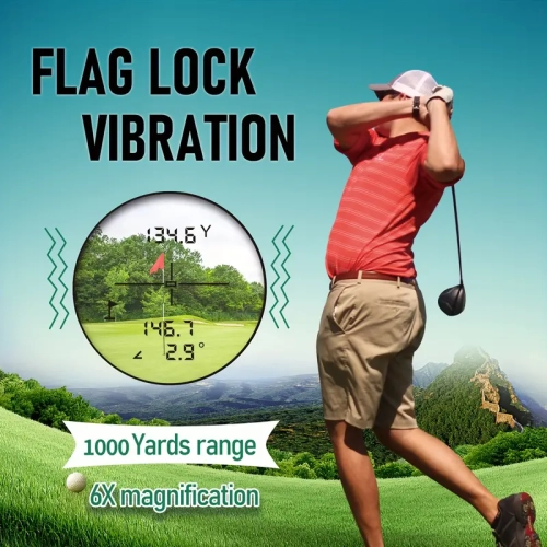 Golf Rangefinder Range finder with Slope & Pin Lock Vibration | 1000YDS Laser, Tournament Legal, Rechargeable Battery