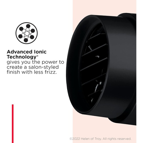 REVLON 27.9 x 10.5 x 22.9 cm RV544FBLK Advanced Ionic Technology Hair Dryer with Diffuser Powerful Ionic Hair Dryer with Concentrator Black