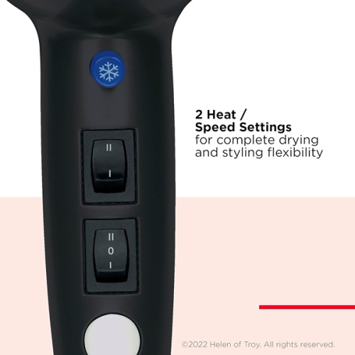 REVLON 27.9 x 10.5 x 22.9 cm RV544FBLK Advanced Ionic Technology Hair Dryer with Diffuser Powerful Ionic Hair Dryer with Concentrator Black