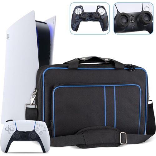 TECTINTER  41.91 X 11.94 X 29.21 Cm Travel Bag for Playstation5 Carrying Case Compatible With Playstation5 Console In Black