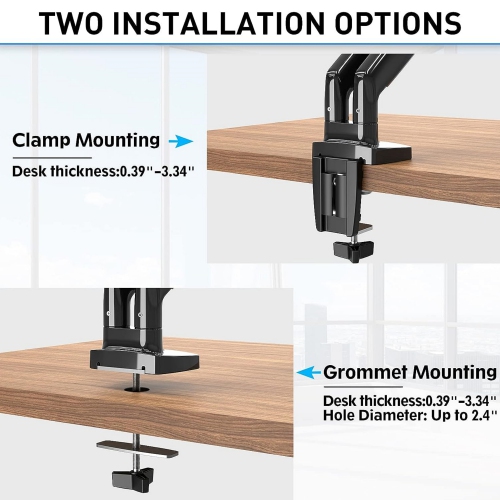 Dual Monitor Mount for 2 Max 35 inch Ultrawide Screen, Hold 6.6-30.9lbs, Full Motion Gas Spring Dual Monitor Desk Arm, Adjustable Heavy Duty Monitor