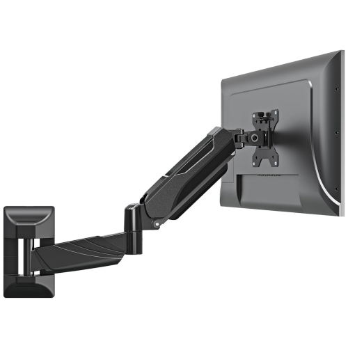 NIERBO  Single Monitor Wall Mount for 17-32 Inch Computer Screen, Wall Mounted Monitor Holder Support 4.4-17.6Lbs Display, Gas Spring Monitor Arm