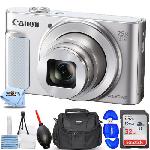 Canon PowerShot SX620 HS Digital Camera + 32GB + Gadget Bag Bundle