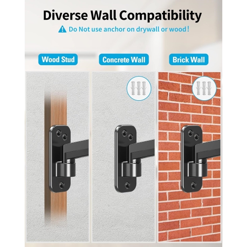 Single Monitor Wall Mount for Max 32 Inch Computer Screen, Fully Adjustable Gas Spring Monitor Arm, Wall Mounted Monitor Holder Support 2.2-17.6lbs