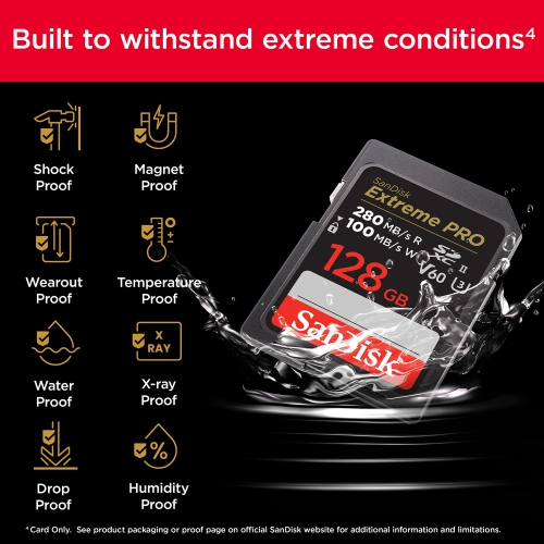 SanDisk 512GB Extreme PRO SDXC UHS-II Memory Card - C10, U3, V60, 6K, 4K UHD, SD Card - SDSDXEP-512G-GN4IN