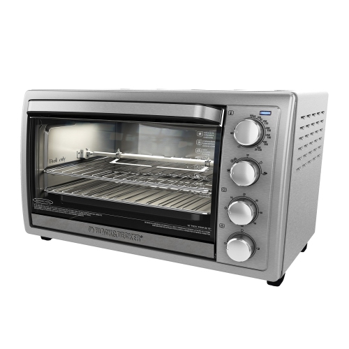 BLACK DECKER Rotisserie Toaster Oven 6 Slice 5 Functions Silver TO4314SSD