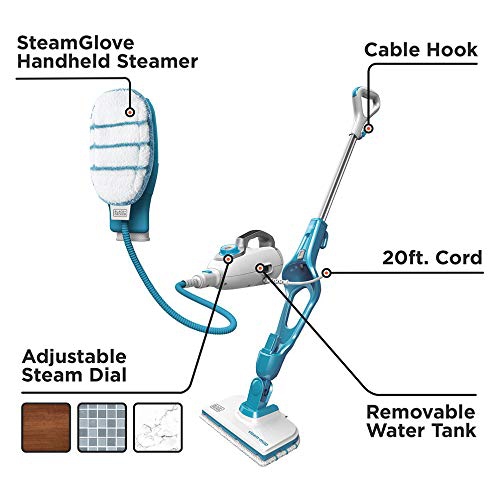 BLACK+DECKER 7in1 Steam Mop with SteamGlove Handheld Steamer