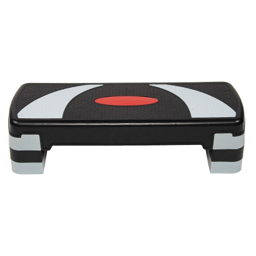 BalanceFrom 31-Inch Lightweight Portable Adjustable Height Workout Aerobic Stepper Step Platform Trainer, Black/Gray