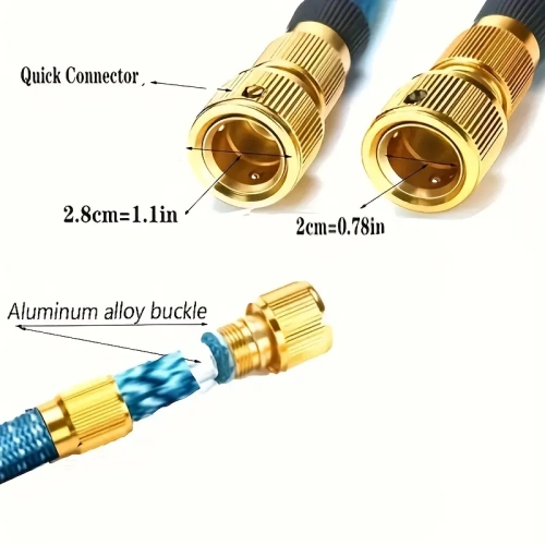 Retractable Water Hose for Car Wash & Gardening | Magic Hose with 3x Expansion, Spray Gun