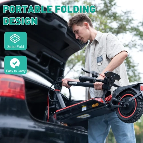 800W A1 Electric Commuting Scooter | 31 Mile Range, 28 MPH, Double Braking, 10'' Solid Tires