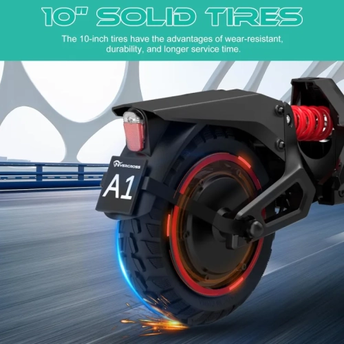 800W A1 Electric Commuting Scooter | 31 Mile Range, 28 MPH, Double Braking, 10'' Solid Tires