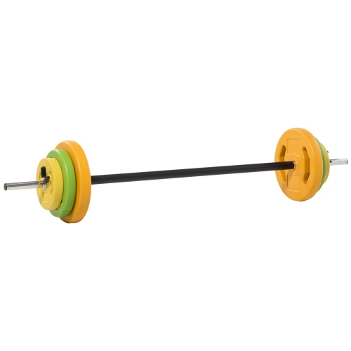 Soozier 44lbs Barbell Weight Set, Adjustable Weights with Non-slip Handle and Fixing Clips, Barbell Weights for Home Gym Strength Training, Women and