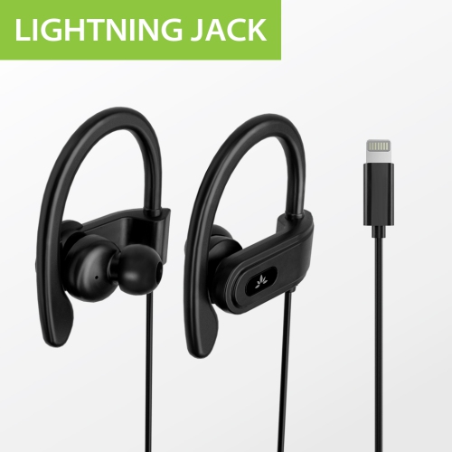 Avantree L171 - Over Ear Lightning Headphones Wired for iPhone, MFi Certified Earbuds, in Line Mic for Clear Calls, Good Sound & Comfortable, Ideal