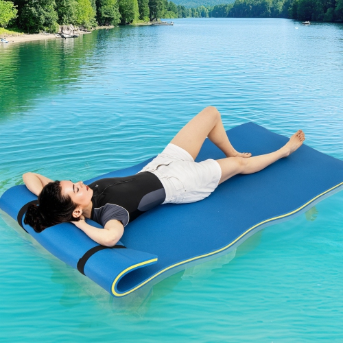 Costway 3-Layer Tear-proof Water Mat Floating Pad Island Water Sports Relaxing
