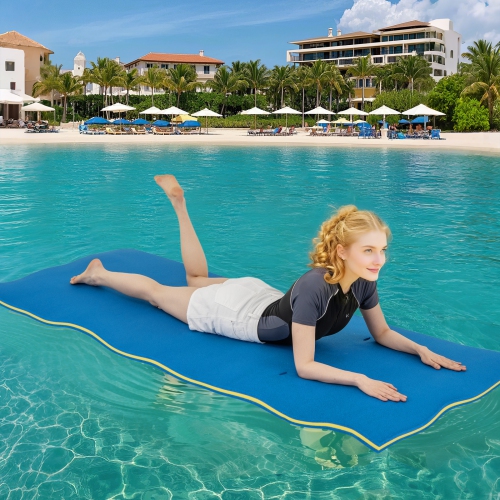 Costway 3-Layer Tear-proof Water Mat Floating Pad Island Water Sports Relaxing