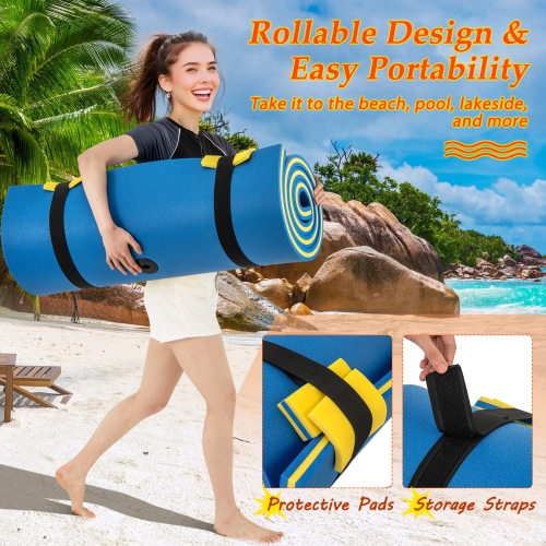 Costway 3-Layer Tear-proof Water Mat Floating Pad Island Water Sports Relaxing