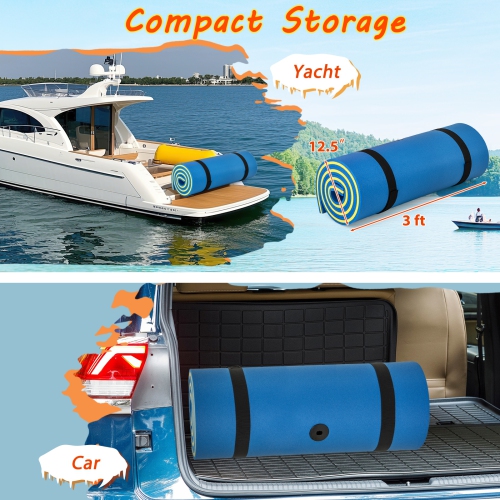 Costway 3-Layer Tear-proof Water Mat Floating Pad Island Water Sports Relaxing