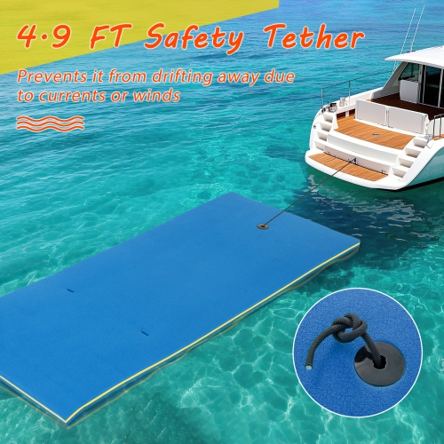 Costway 3-Layer Tear-proof Water Mat Floating Pad Island Water Sports Relaxing