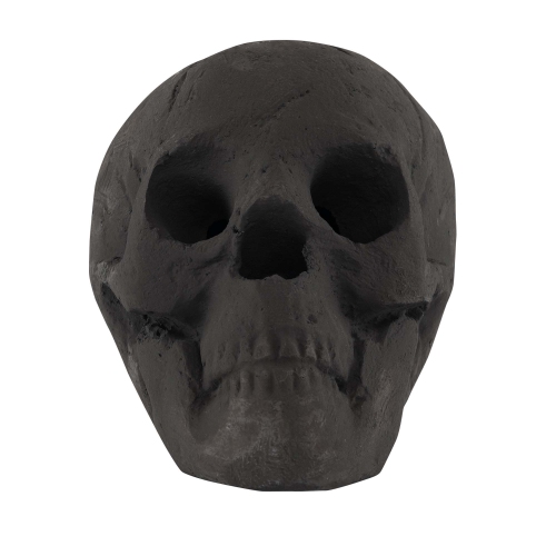 Costway Ceramic Fireproof Fire Pit Skull, Reusable Imitated Human Skull for Gas