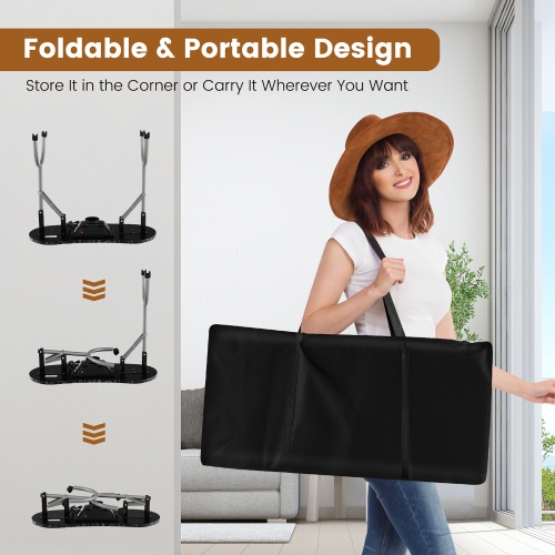 Costway Folding Manicure Table Portable Nail Desk with Dust Collector LED Lamp Carry Bag