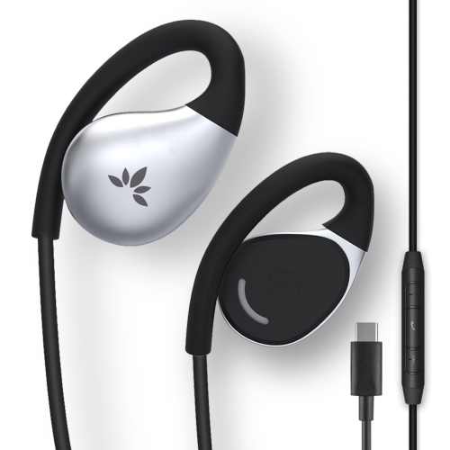 Avantree Resolve-C - USB C Wired Open-Ear Earbuds & Microphone with in-Line Controls & Over-Ear Hooks, Headphones Compatible with Samsung, iPhone 15
