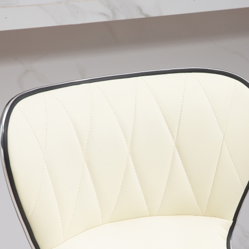 HOMCOM Bar Stools Set of 2, Luxurious Swivel Counter Stools with Adjustable Height, PU Leather Upholstered Counter Height Kitchen Stools with Back,