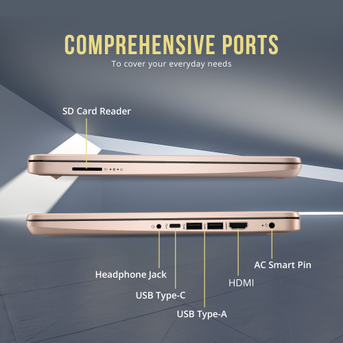 HP Stream 14" HD Laptop, Intel Celeron N4120, 128GB eMMC, 16GB RAM, Intel UHD Graphics, Webcam, 1 Year Office 365, Rose Gold, Win 11 S, 128GB Hotface