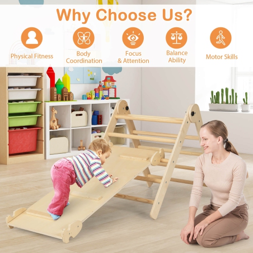 Gymax 7-in-1 Indoor Climbing Toys for Toddlers w/ Reversible Ramp Sea Lion Rocker