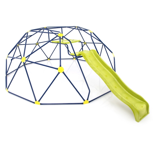 Gymax 13.3 FT Climbing Dome Geometric Dome Climber w/ Extended Wavy Slide