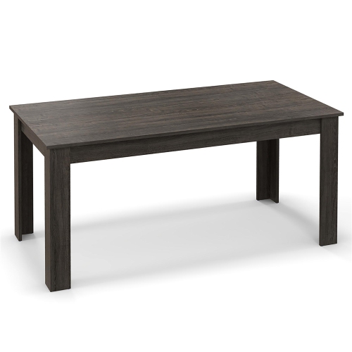 Gymax Dining Table for 4-6 People 63-inch Kitchen Table w/ L-shaped Legs