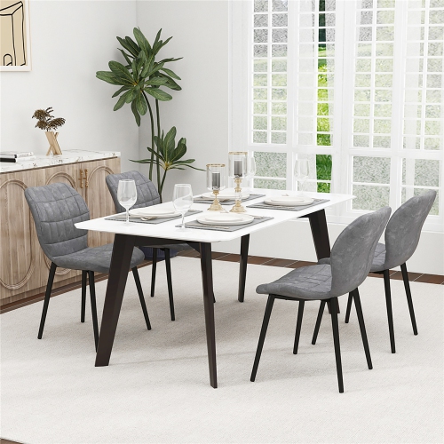 Gymax Dining Chairs Set of 4 w/ Padded Back Metal Legs & 2 Adjustable Foot Pads