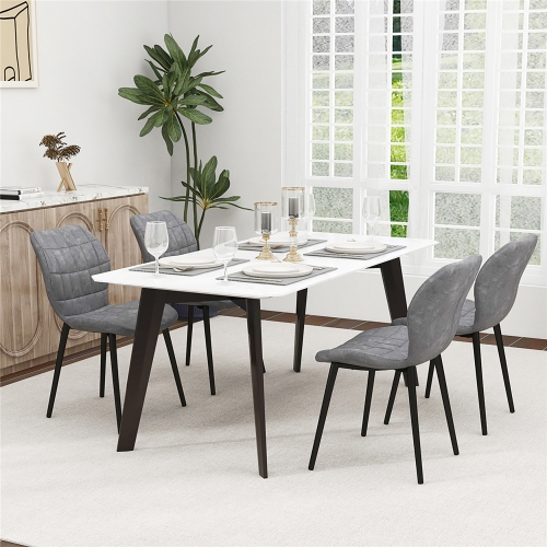 Gymax Dining Chairs Set of 2 w/ Padded Back Metal Legs & 2 Adjustable Foot Pads