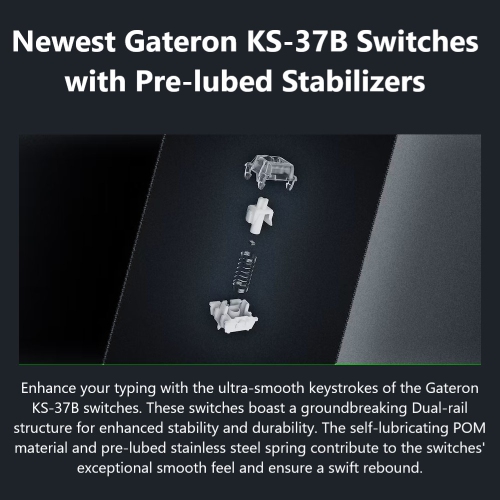End Game Gear KB65HE Hall Effect Wired RGB Hot-Swappable Mechanical Keyboard, Gateron KS-37B Magnetic Switches Double-Shot PBT Keycaps, Full