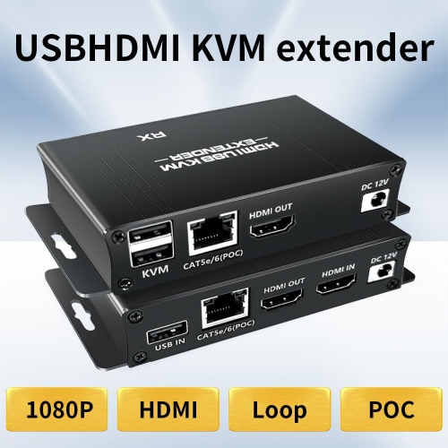 1080P HDMI KVM Extender über CAT Kabel - Bis 150m, Mit USB, Audio & IR, Für 1 Zu Viele Verbindungen