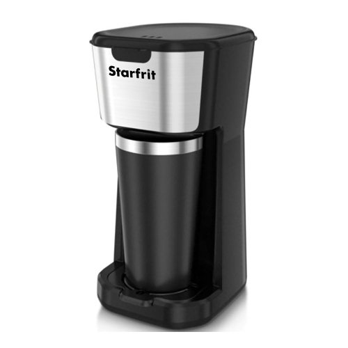 Starfrit – cafetière à une tasse, filtre amovible, tasse de voyage incluse, noir