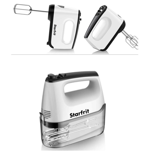 Starfrit – mélangeur à main électrique avec étui de rangement et accessoires, blanc