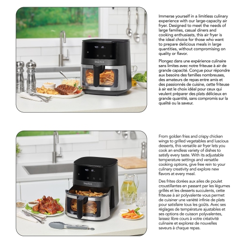 Starfrit - Air Fryer with Digital Control and Window, 7.2 Liter Capacity, Stainless Steel