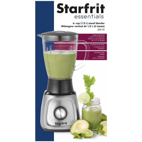 Starfrit - Vertical Blender with Stainless Steel Blades, 1.5 Liter Capacity, 600 Watts