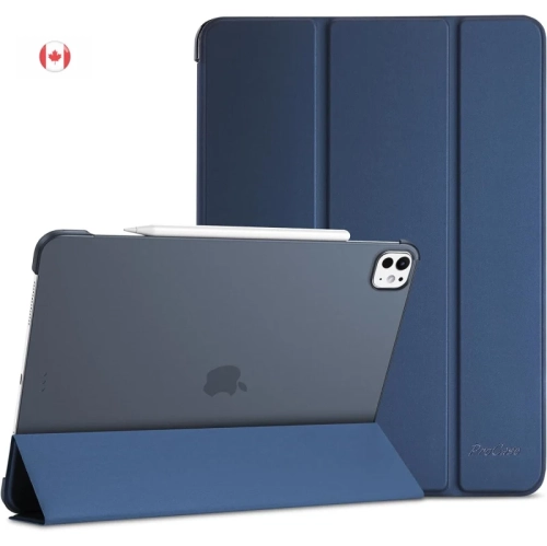 iPad Pro 13 Inch Case 2024 | Smart Folio, Slim Stand, Translucent Hard Shell, Auto Sleep/Wake - Navy