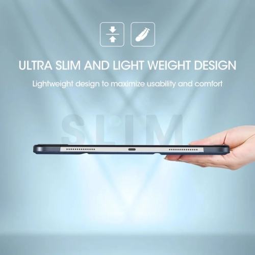 iPad Pro 13 Inch Case 2024 | Smart Folio, Slim Stand, Translucent Hard Shell, Auto Sleep/Wake - Navy