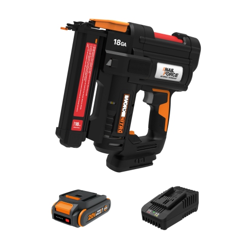 WORX  Wx844L Nitro 20V 18Ga Narrow Crown Stapler-Tool + 2.0Ah Battery