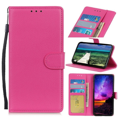 [CSmart] Magnetic Card Slot Leather Folio Wallet Flip Case Cover for TCL 40 SE / 40 XL, Hot Pink
