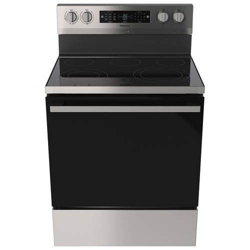 Cuisinière électrique autonome avec convection véritable et friture à l'air 5,8 pi³ 30 po de Hisense - Inox