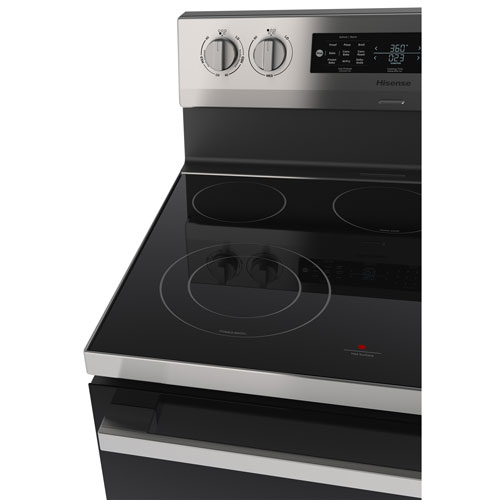 Cuisinière électrique autonome avec convection véritable et friture à l'air 5,8 pi³ 30 po de Hisense - Inox